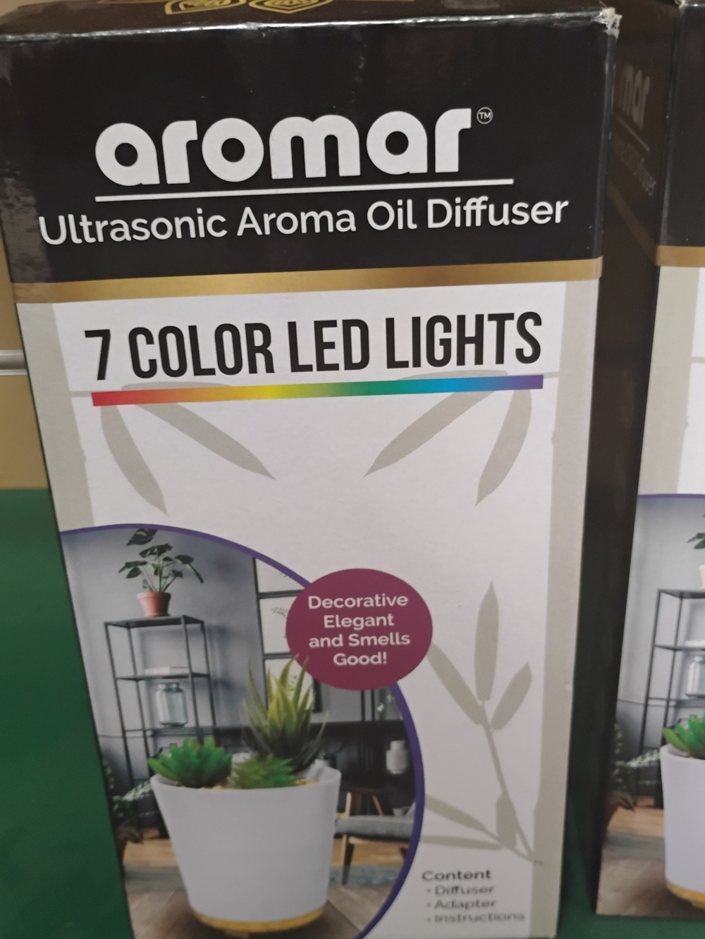 Ultrasonic Aroma Oil Diffuser with 7-Color LED Lights - White